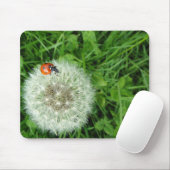 Ladybug op Dandelion Muismat (Met muis)