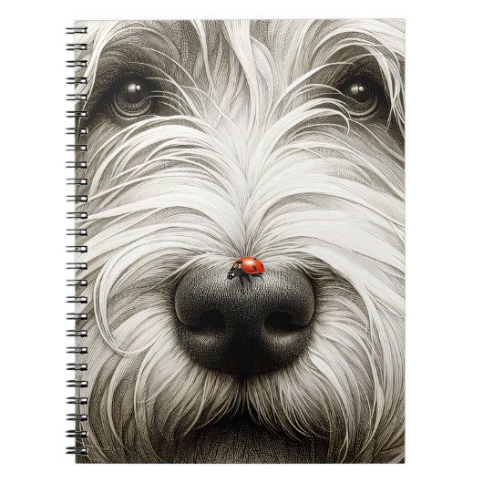 Ladybug op de neus van Shaggy Dog Notitieboek (Voorkant)