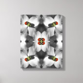 Ladybug op Dogwood Flower Abstracte Natuur Canvas Afdruk (Voorkant)