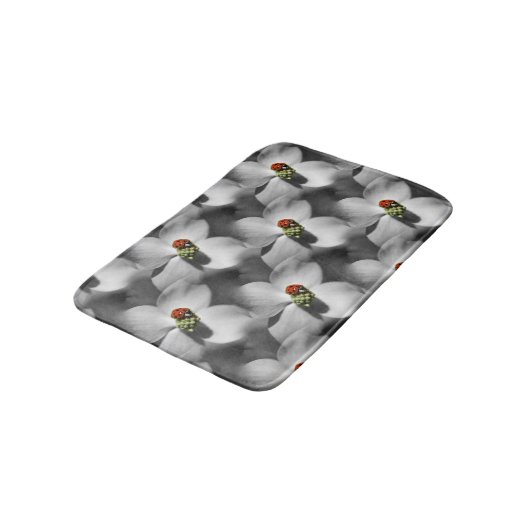 Ladybug op Dogwood Flower Natuur Pattern Badmat (Gekanteld)