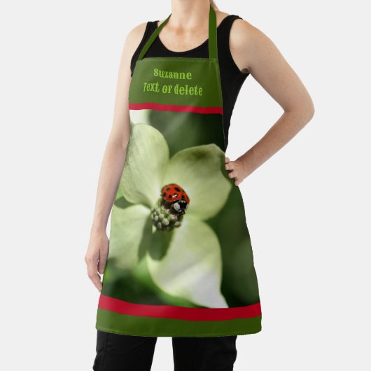 Ladybug op Dogwood Flower Persoonlijk Schort (Insitu)