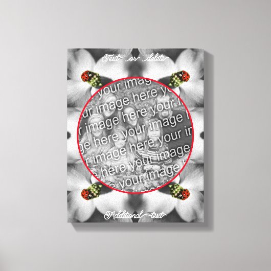 Ladybug op Dogwood gepersonaliseerd Uw foto toevoe Canvas Afdruk (Voorkant)