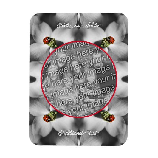 Ladybug op Dogwood gepersonaliseerd Uw foto toevoe Magneet (Verticaal)