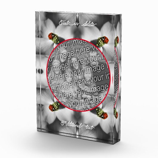 Ladybug op Dogwood gepersonaliseerd Uw toevoegen Fotoblokken (Rechts)