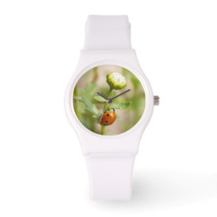 Ladybug op een Daisy Bud Horloge