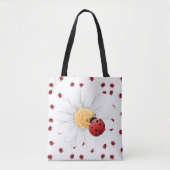 Ladybug op een Daisy Tote Bag (Voorkant)
