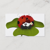 Ladybug op een groen blad visitekaartje (Achterkant)