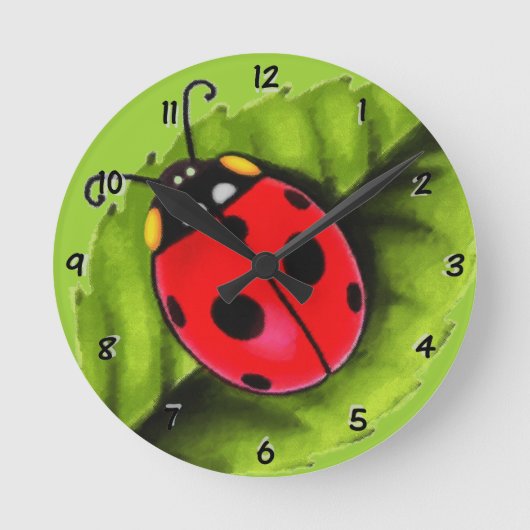 Ladybug op een lef ronde klok (Voorkant)