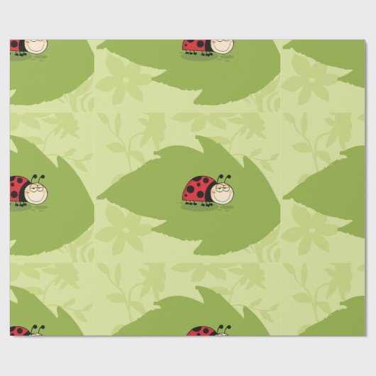 Ladybug op een leppapier cadeaupapier (Vlak)
