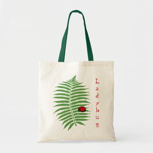 Ladybug op Fern-canvas tas (Voorkant)