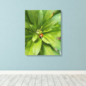 Ladybug op Flowers Canvas Afdruk (Insitu (Houten vloer))