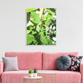 Ladybug op Flowers Canvas Afdruk (Insitu (Woonkamer))