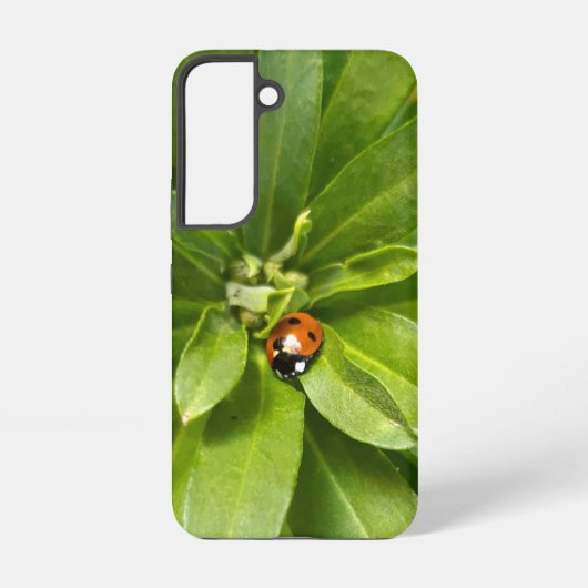Ladybug op Flowers Samsung Galaxy Hoesje (Achterkant)