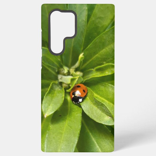 Ladybug op Flowers Samsung Galaxy Hoesje (Achterkant)