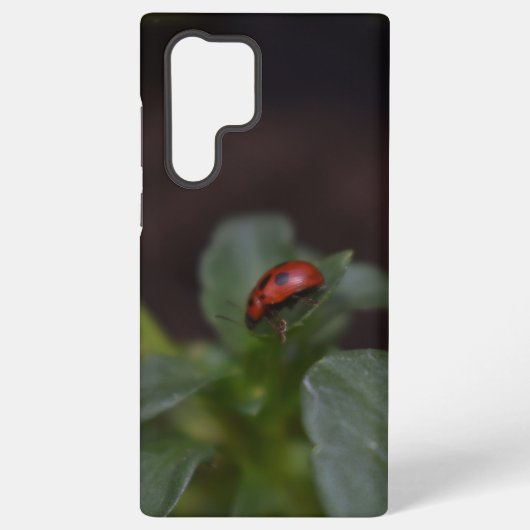 Ladybug op Flowers Samsung Galaxy Hoesje (Achterkant)