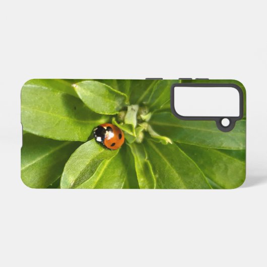 Ladybug op Flowers Samsung Galaxy Hoesje (Achterkant horizontaal)