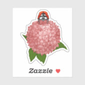 Ladybug op Flowers Vinyl Stickers (Vel)