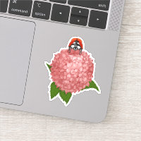 Ladybug op Flowers Vinyl Stickers