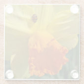 Ladybug op geeldilatine glazen onderzetter (Achterkant)