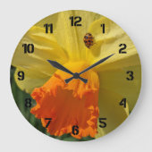 Ladybug op geeldilatine grote klok (Voorkant)