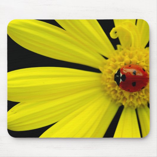 Ladybug op gele maaltijd muismat (Voorkant)