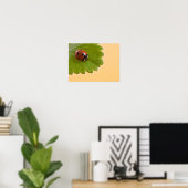 Ladybug op groen lef poster (Thuiskantoor)