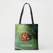 Ladybug op Leaf Close Up Personated Tote Bag (Voorkant)