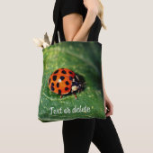 Ladybug op Leaf Close Up Personated Tote Bag (Dichtbij)