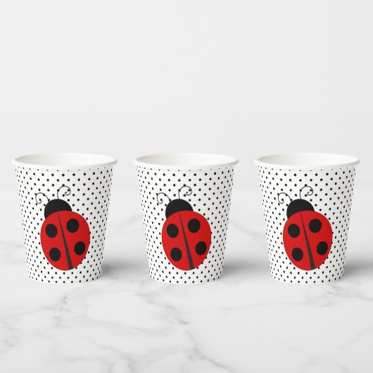 Ladybug op poka Dots Design Paper Cups Papieren Bekers (Multi)