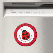 Ladybug op Polka Dots Design Magnet (Insitu (Vaatwasser))