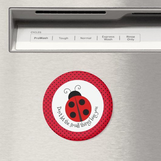 Ladybug op Polka Dots Design Magnet (Insitu (Vaatwasser))