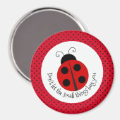 Ladybug op Polka Dots Design Magnet (Voorkant / Achterkant)