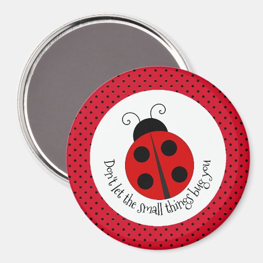 Ladybug op Polka Dots Design Magnet (Voorkant / Achterkant)