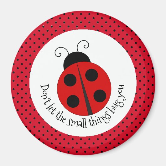 Ladybug op Polka Dots Design Magnet (Voorkant)