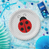 Ladybug op Polka Dots Design Paper-Borden Papieren Bordje (Feest)