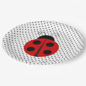 Ladybug op Polka Dots Design Paper-Borden Papieren Bordje (Gekanteld)