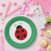 Ladybug op Polka Dots Design Paper-Borden Papieren Bordje (Feest)