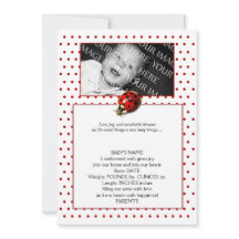 Ladybug op Red Polka Dots Lijst Baby Aankondiging
