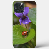Ladybug op Sweet Violet Flowers Case-Mate iPhone Case (Achterkant)