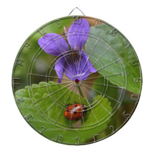 Ladybug op Sweet Violet Flowers Dartbord