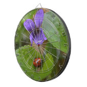 Ladybug op Sweet Violet Flowers Dartbord (Voorkant Rechts)