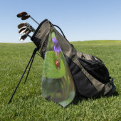 Ladybug op Sweet Violet Flowers Golfhanddoek (Groen)
