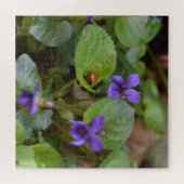Ladybug op Sweet Violet Flowers Legpuzzel (Horizontaal)