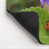 Ladybug op Sweet Violet Flowers Muismat (Hoek)