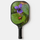 Ladybug op Sweet Violet Flowers Pickleball Paddle (Voorkant)