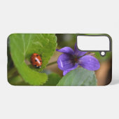 Ladybug op Sweet Violet Flowers Samsung Galaxy Hoesje (Achterkant horizontaal)