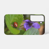 Ladybug op Sweet Violet Flowers Samsung Galaxy Hoesje (Achterkant horizontaal)