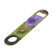 Ladybug op Sweet Violet Flowers Speed Flessenopener (Achterkant Gekanteld)