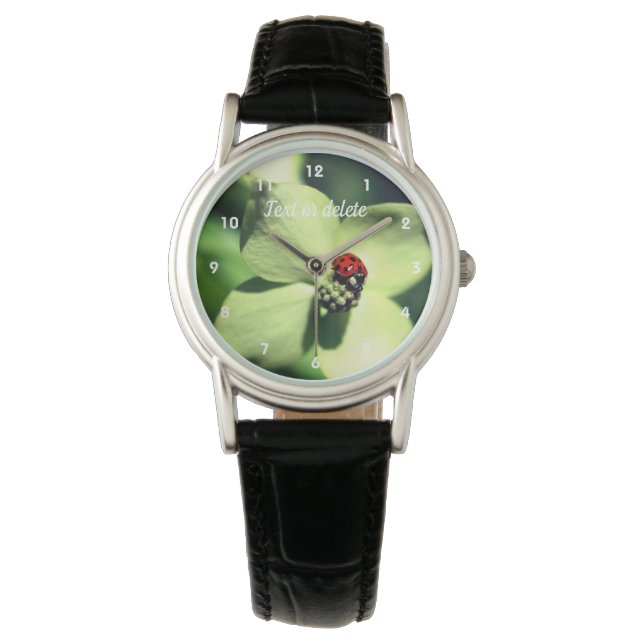 Ladybug op White Dogwood Flower Persoonlijk Horloge (Voorkant)