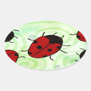 Ladybug Ovale Sticker